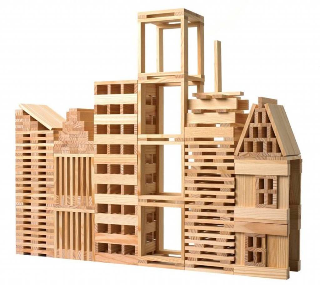 Kapla box - 1000 stuks houten plankjes in grote kist -