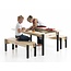 JunkTrunk houten tafel voor Lego met 2 zitbanken voor 4 kinderen