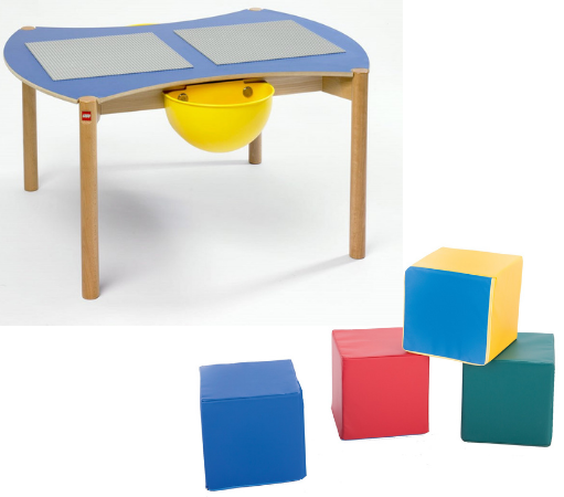reservoir Manie baas Multi tafel voor LEGO DUPLO met stoeltjes en bouwblokjes -