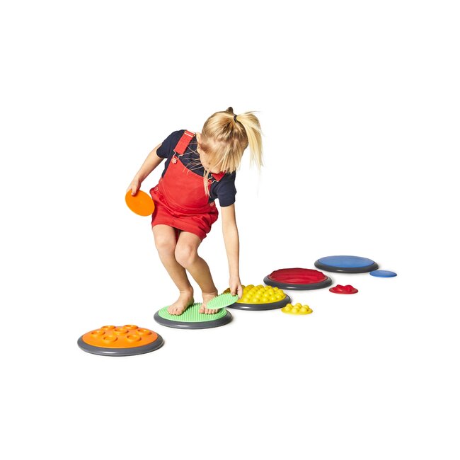 Gonge tactiele schijven - 20 stuks met blinddoek en opbergtas