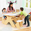 KidKraft tekentafel en bouwtafel voor Lego met 4 inklapbare stoeltjes