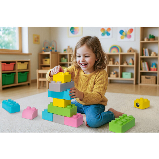 Grote zachte speelblokken - 100 stuks nordic colors