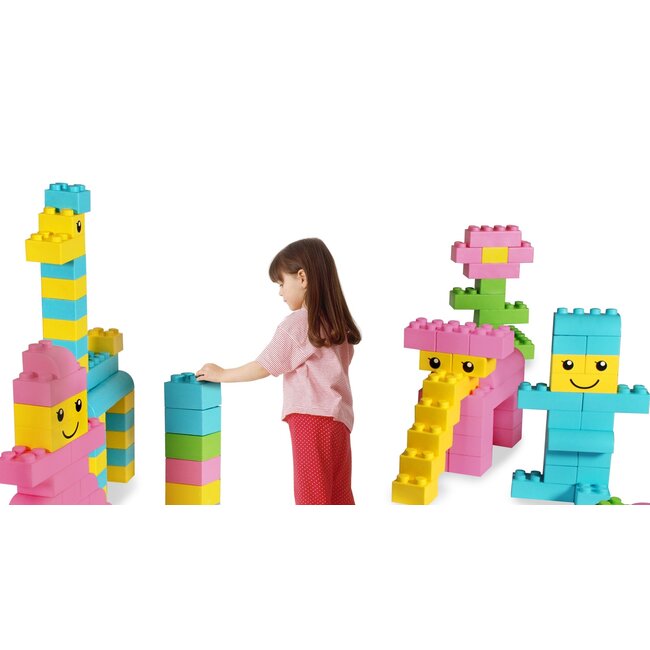 Grote zachte bouwblokken pastel 84 stuks voordeelset