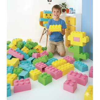 Grote bouwblokken 84 stuks pastel