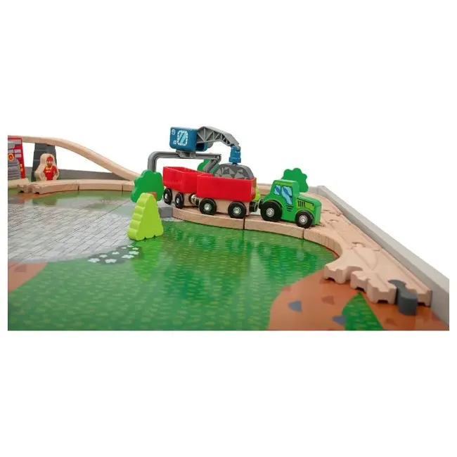Treinbaan tafel van hout 100-delig geheel compleet