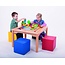 Tafel voor Duplo met 4 poefjes en bouwblokken