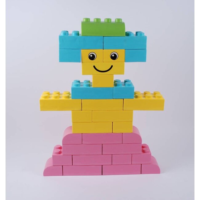 Grote bouwblokken voor buiten  en binnen - 50 stuks nordic colors