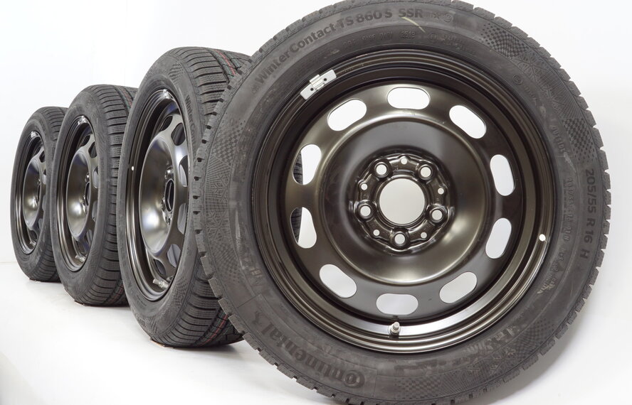 BMW BMW 1 Serie F40 F41 2 serie Gran Coupe 16 inch Stalen Velgen NIEUW + Winterbanden Continental NIEUW Runflat Origineel