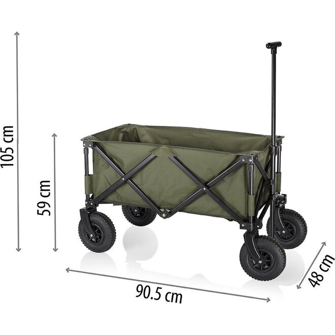 Opvouwbare bolderkar luchtbanden TRAVEL groen