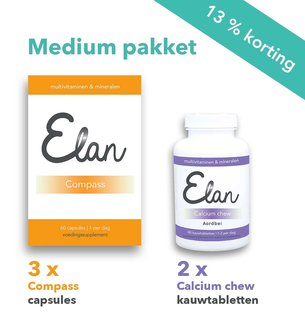 Compass capsules  & 500 mg Calcium chew medium pakket - 6 maanden