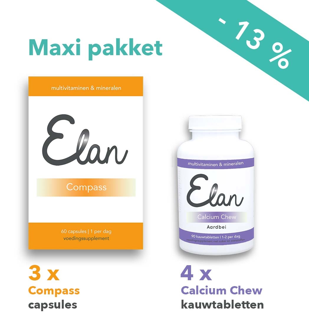 Compass capsules & 1.000 mg Calcium Chew  maxi pakket -6 maanden