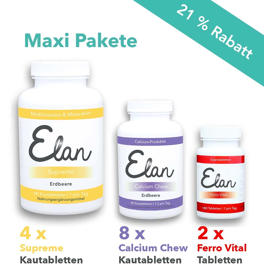 Supreme Kautabletten & 1.000 mg Calcium Chew maxi Pakete - 12 Monate