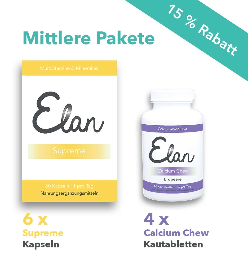 Supreme Kapseln & 500 mg Calcium Chew mittlere Pakete - 12 Monate
