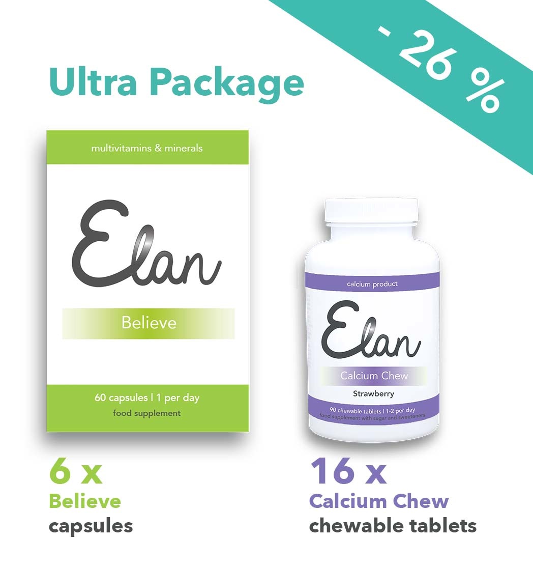 Believe Kapseln &  2.000 mg Calcium Chew Ultra Pakete - 12 Monate