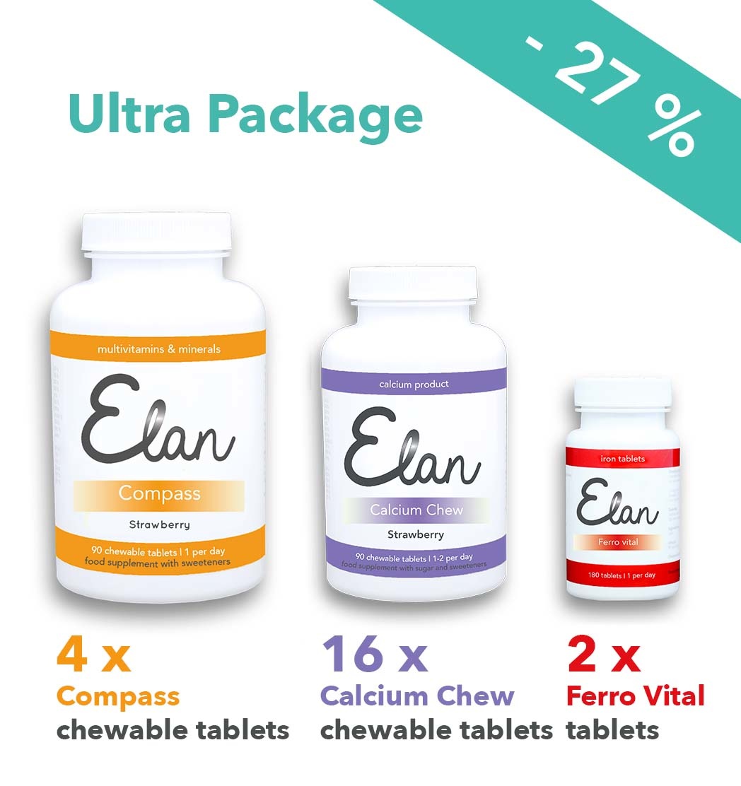 Compass Kautabletten & 2.000 mg Calcium Chew Ultra Pakete - 12 Monate