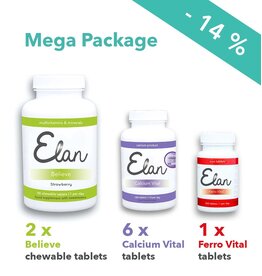 Believe Kautabletten & 1.500 mg Calcium Vital Mega Pakete - 6 Monate