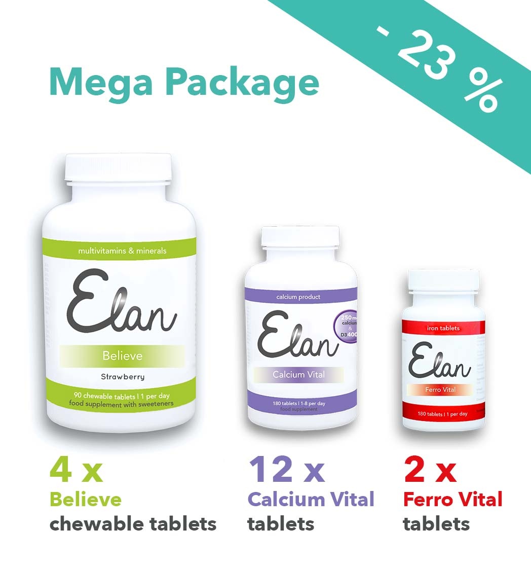 Believe Kautabletten & 1.500 mg Calcium Vital Mega Pakete - 12 Monate