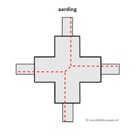 X-verbinder 1-fase ZWART