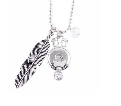 Clicks Sieraden Clicks hanger met veer en kristal inclusief ketting
