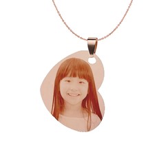 Ketting met foto Ketting Graveren Hanger hart gekanteld rosé goudkleurig