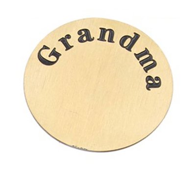 Floating locket  discs Memory locket disk Grandma goudkleurig XL