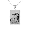 Ketting met foto Ketting Graveren Hanger rechthoek zilverkleurig