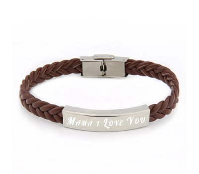 Armband met Naam Leren armband graveren bruin