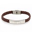 Leren armband graveren bruin