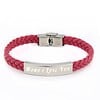 Armband met Naam Leren armband graveren roze