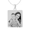 Ketting met foto Ketting Graveren Hanger vierhoek zilverkleurig