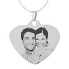 Ketting met foto Ketting Graveren Hanger Hart middel zilverkleurig