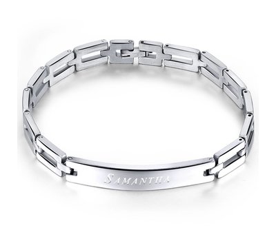 Armband met Naam Stalen armband graveren temptation