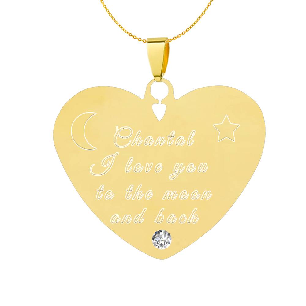 Ketting Hanger Hart Diamond Goud? | Gratis Graveren! Shoppe | Mooi & Persoonlijk