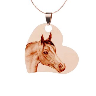 Ketting Graveren Hanger Hart schuin rosé goudkleurig