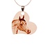 Ketting Graveren Hanger Hart schuin rosé goudkleurig