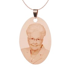 Ketting met foto Ketting Graveren Hanger Ovaal rosé goudkleurig