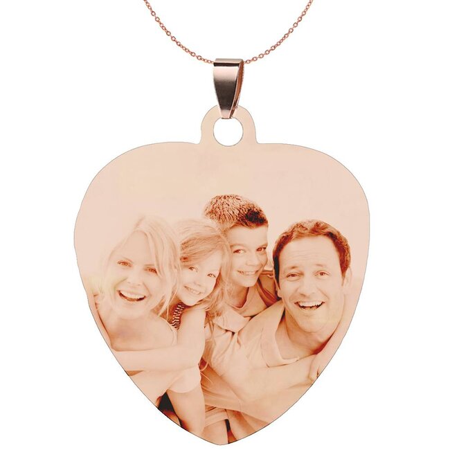 Ketting Graveren Hanger Hart sweet groot rosé goudkleurig