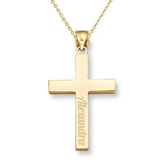 Hanger Kruis Graveren Goudkleurig
