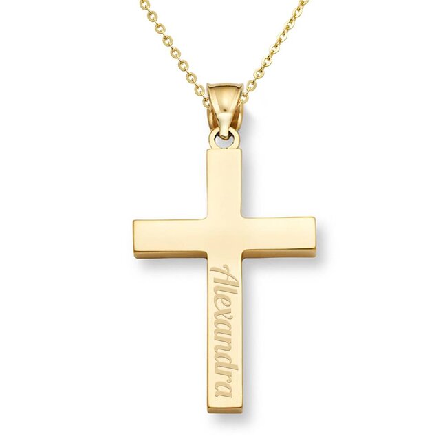 Hanger Kruis Graveren Goudkleurig