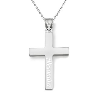 Hanger Kruis Graveren Zilverkleurig