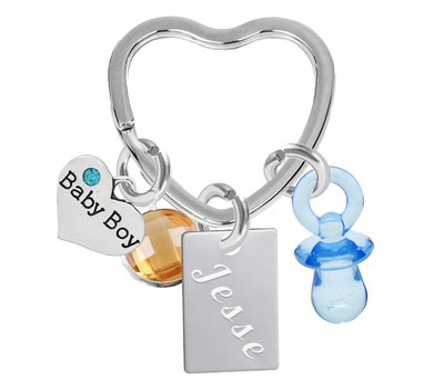 Mama Sieraden Geboorte sleutelhanger jongen