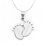 Babyvoetjes Ketting Zilverkleurig
