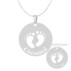 Mama Sieraden Babyvoetjes Hanger Zilverkleurig