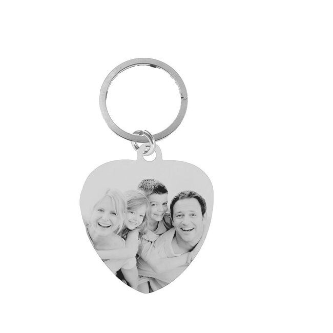 Sleutelhanger Graveren Hart Groot Sweet Zilverkleurig met foto en of tekst