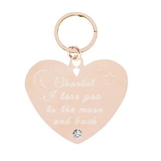 Sleutelhanger Graveren Hart Diamond Rosé Goudkleurig