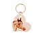 Sleutelhanger Graveren Hart Schuin Rosé Goudkleurig