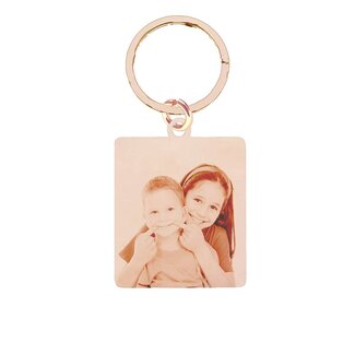 Sleutelhanger Graveren Vierhoek Rosé Goudkleurig