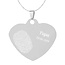 Vingerafdruk sieraad hart middel zilverkleurig