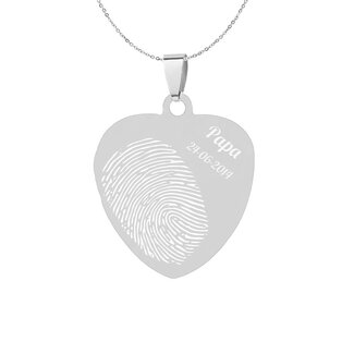 Vingerafdruk sieraad sweet hart klein zilverkleurig