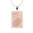 Vingerafdruk sieraad rechthoek rosé goudkleurig